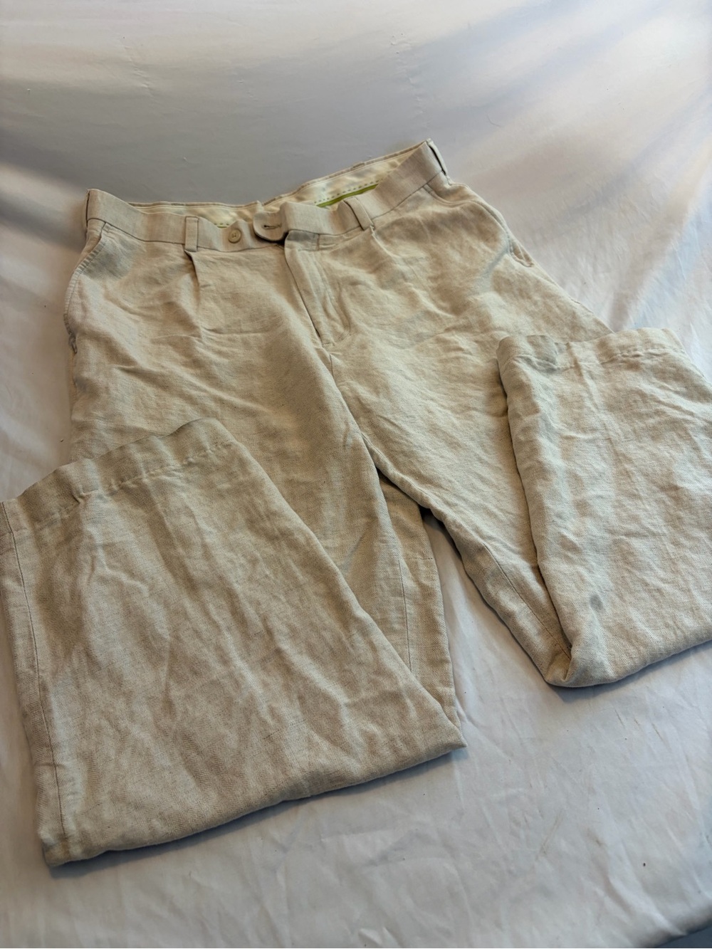 Cubavera Men's Linen Blend Pants in Cream Sizse 34x32